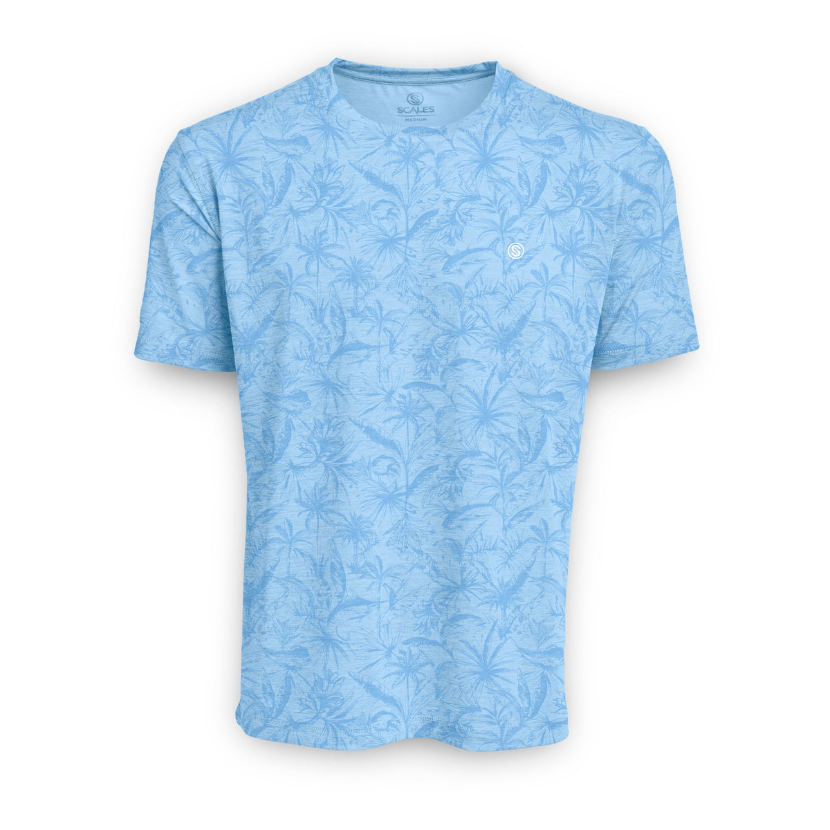Loose Lines SS Performance - Powder Blue Heather front