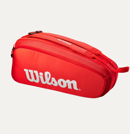 Red Wilson sports bag on a white background